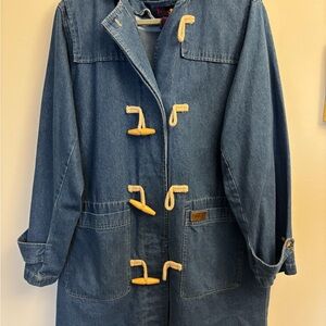 Vintage Denim&Co Blue Jean Jacket with Toggle Closures